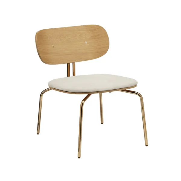 Curious Armchair Teddy White/ Brass
