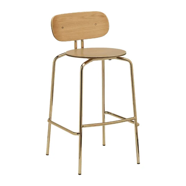 Curious Barhocker Eiche/ Messing