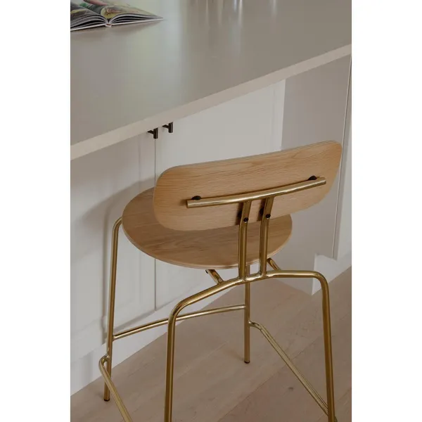 Curious Barhocker Eiche/ Messing
