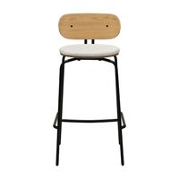 Curious Barstool Teddy White/ Black