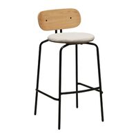 Curious Barstool Teddy White/ Black