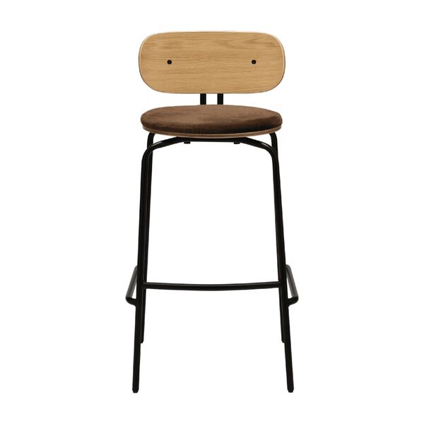 Curious Barstool Teddy Brown/ Black
