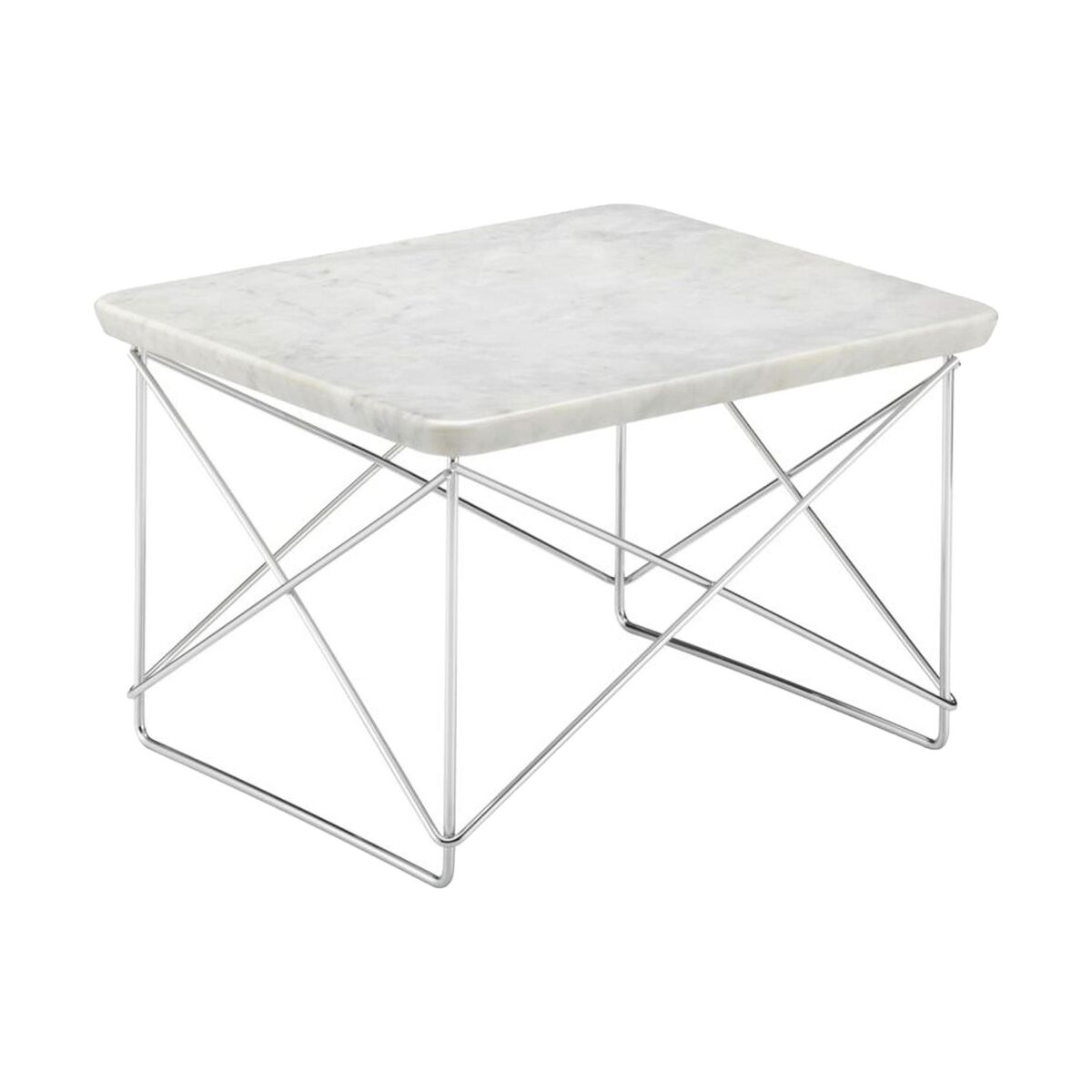 Occasional LTR Bedside Table Light Marble/Chrome