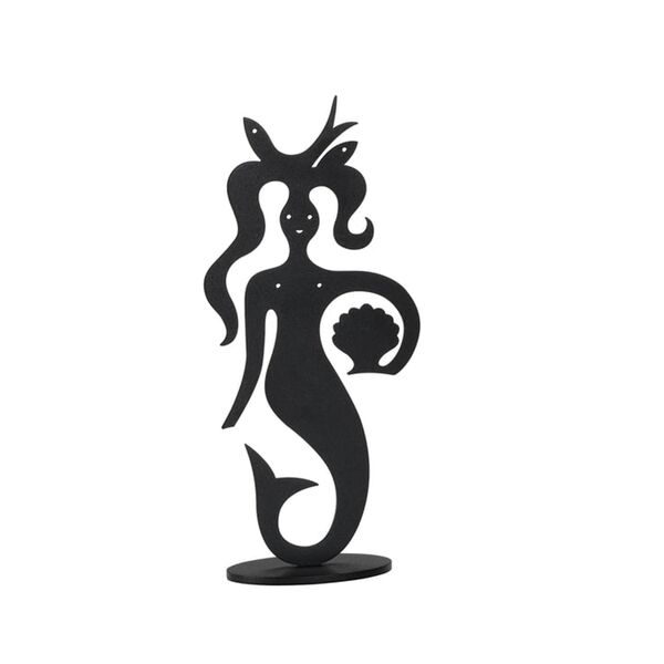 Silhouette Mermaid Sculpture Svart