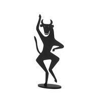 Silhouette Bull Skulptur Sort
