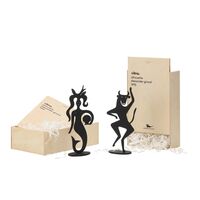 Silhouette Bull Skulptur Sort