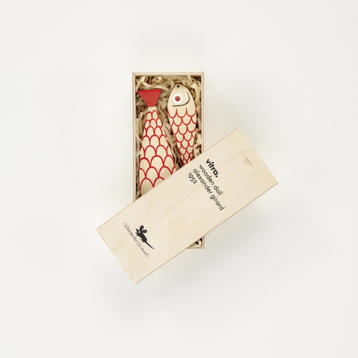 Houten Pop Moeder Vis & Kind