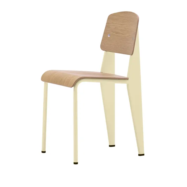 Standard Dining Chair Prouvé Blanc Colombe/Oak