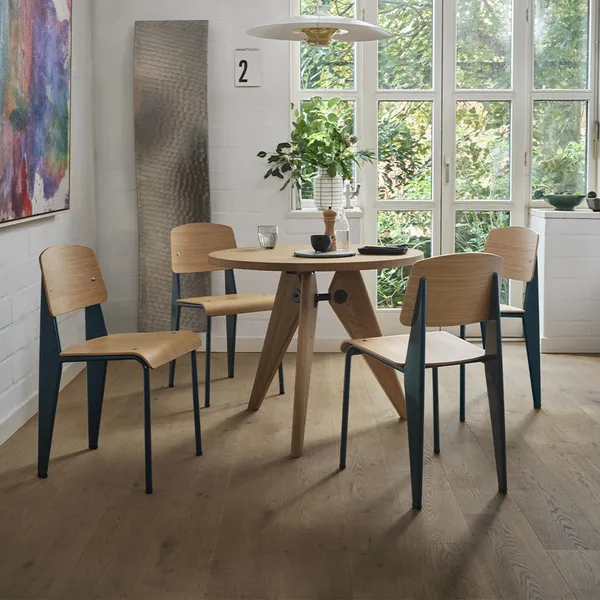 Standard Dining Chair Prouvé Blanc Colombe/Oak