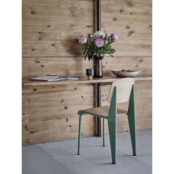 Standard Dining Chair Prouvé Blanc Colombe/Oak