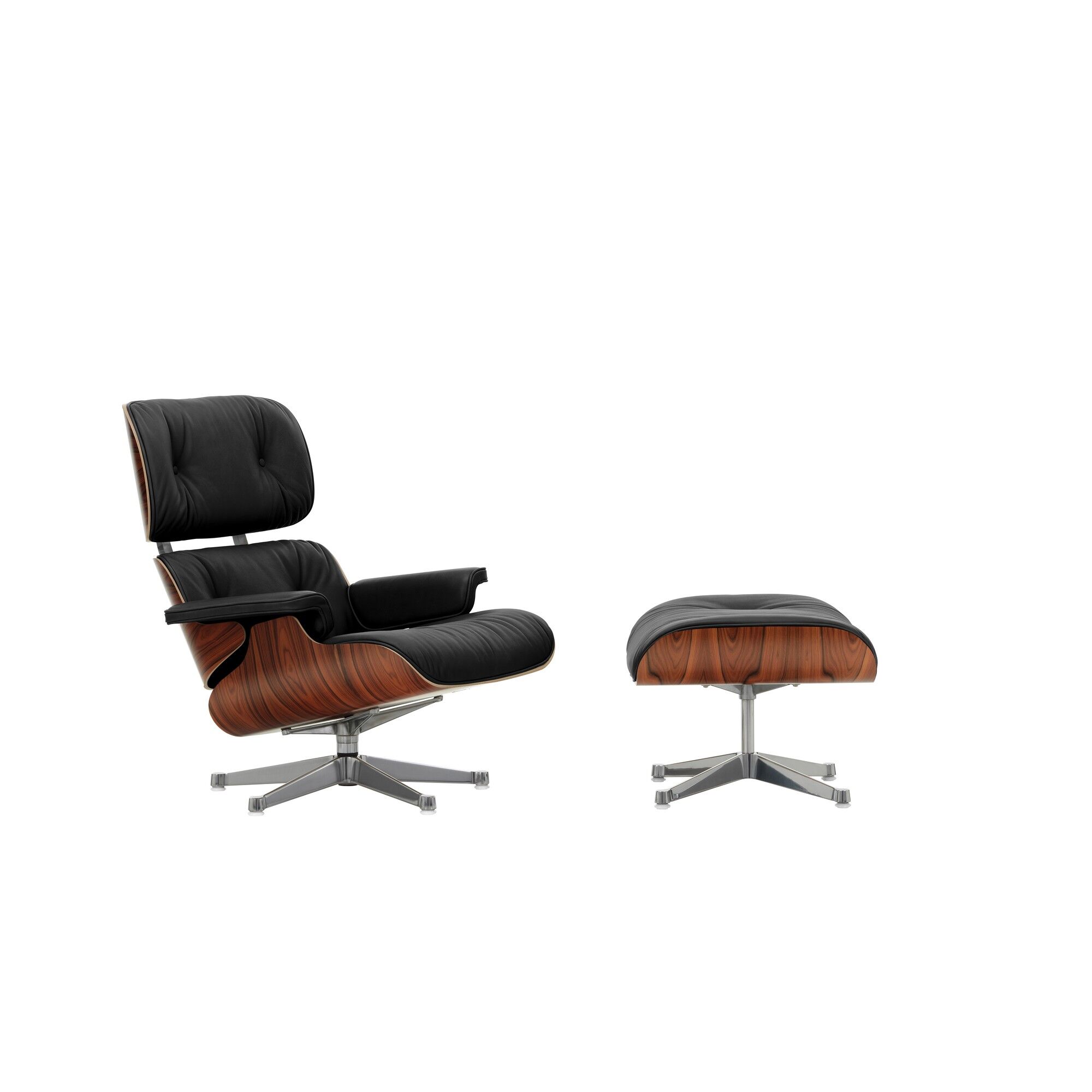 Eames Lnestol Med Ottoman Santos Palisander/Sort Lder