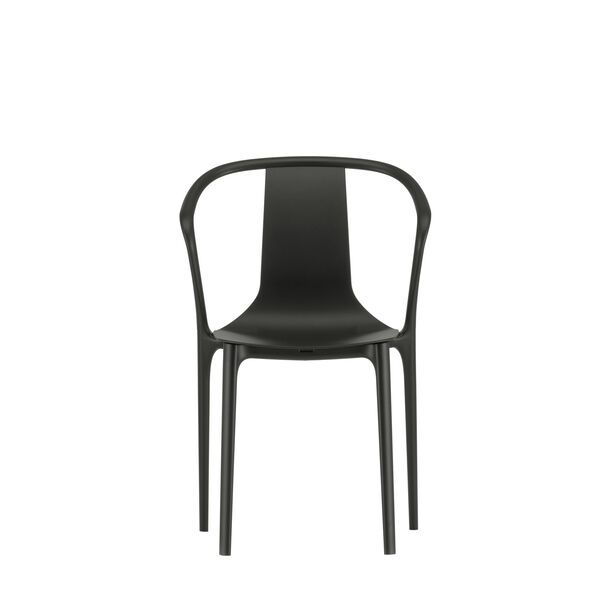 Belleville Outdoor Chair With Armrests and Plastic Shell Deep Black