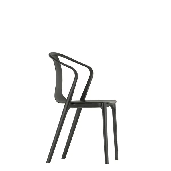Belleville Outdoor Chair With Armrests and Plastic Shell Deep Black
