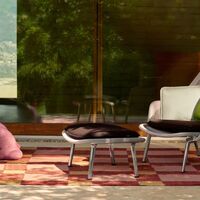 Slow Chair & Ottoman Tricot/Sort/Poleret