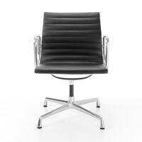 Silla de Oficina Aluminio EA 108 con Asiento Giratorio , Negro y Cromo