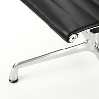 Silla de Oficina Aluminio EA 108 con Asiento Giratorio , Negro y Cromo