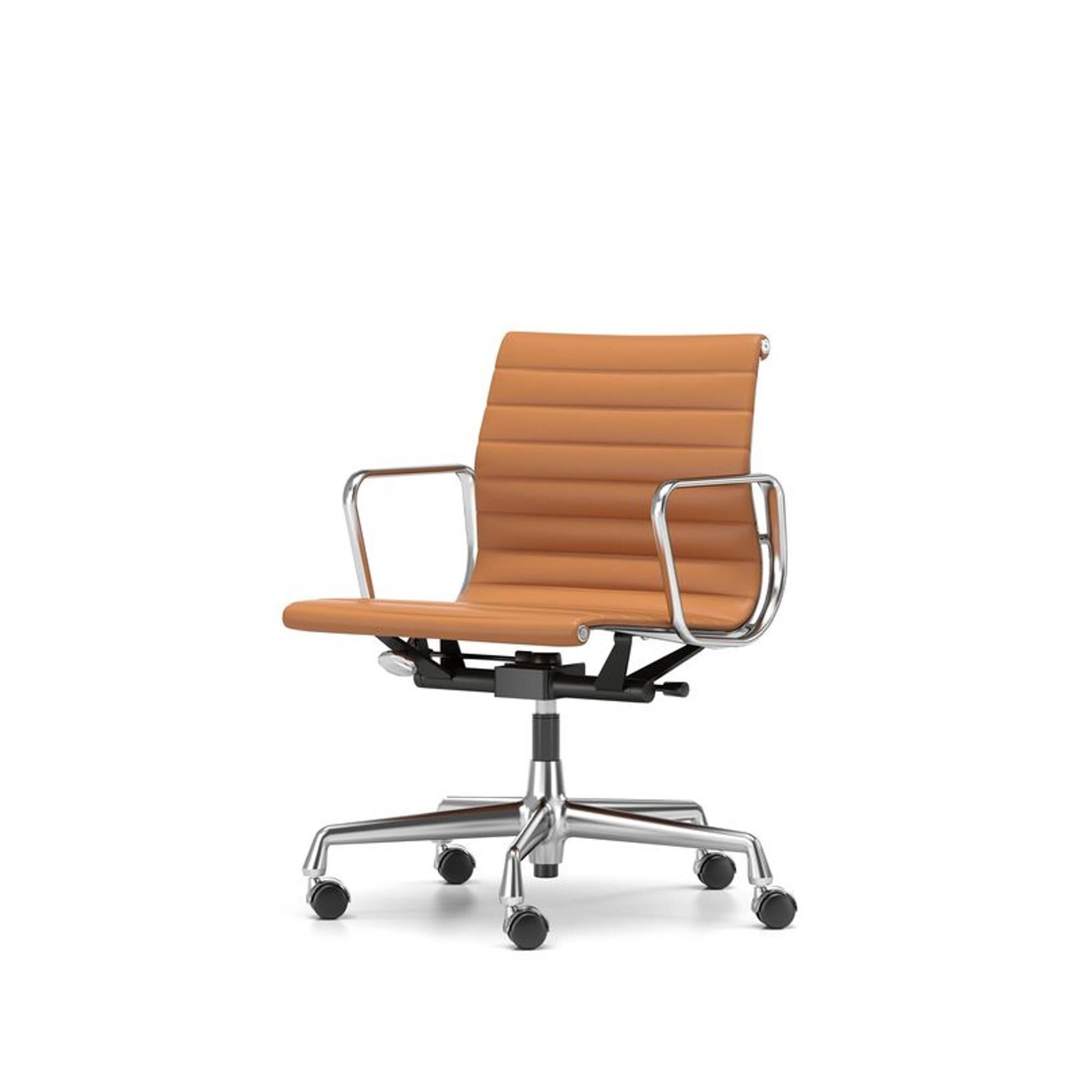 EA 118 Kontorstol med Swivel/Armln/Vippemekanisme Cognac Lder/Krom Stel