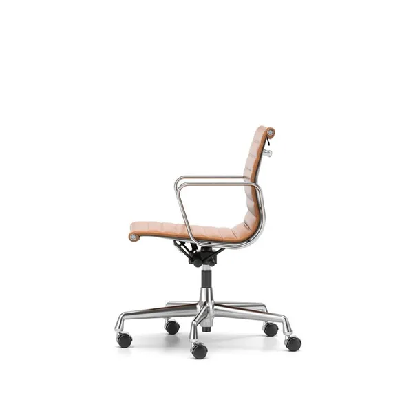 EA 118 Bureaustoel met Draai-/armleuning-/kantelmechanisme Cognac Leder/ Chroom Frame