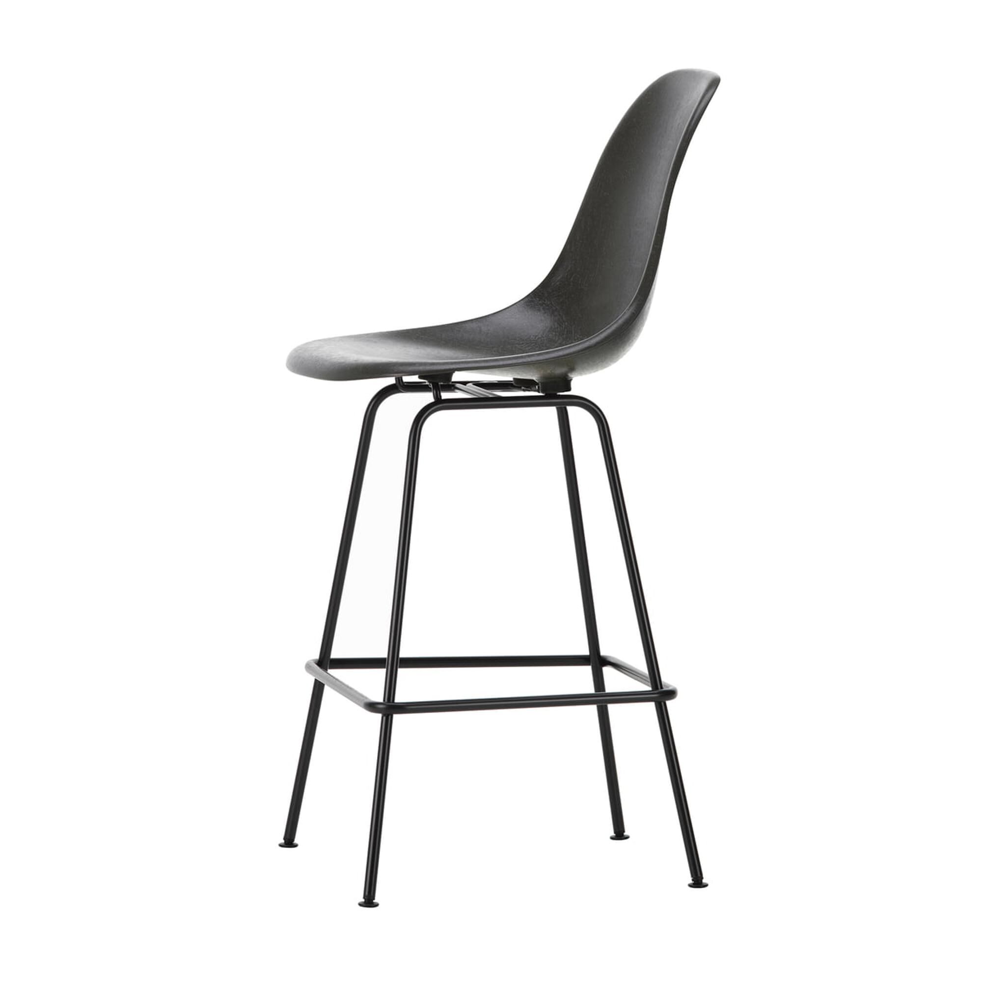 Eames Fiberglass Barstol Medium Elephant Hide Grey/Sort