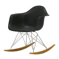 Eames Plastic RAR Fauteuil Noir Profond/Érable Doré