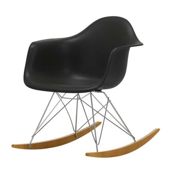 Eames Plastic RAR Armchair Deep Schwarz/ Golden Maple