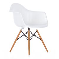 Silla de Comedor Eames Plastic DAW Blanco/ Arce Dorado