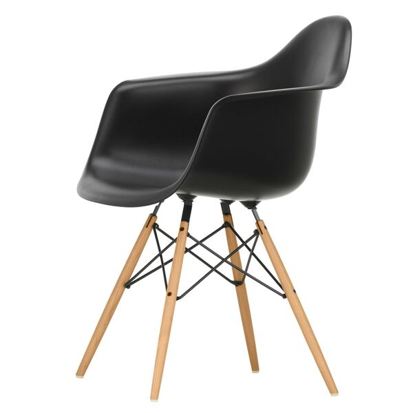 Sedia da Pranzo Eames Plastic DAW Nero profondo/Acero Dorato
