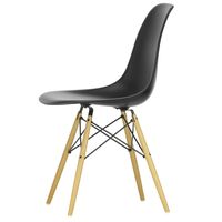 Eames Chaise de Salle à Manger en Plastique DSW Noir Profond/érable Doré