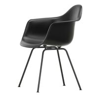 Plastikowe Krzesło do Jadalni Eames DAX z Podłokietnikiem w Kolorze Głębokiej Czerni