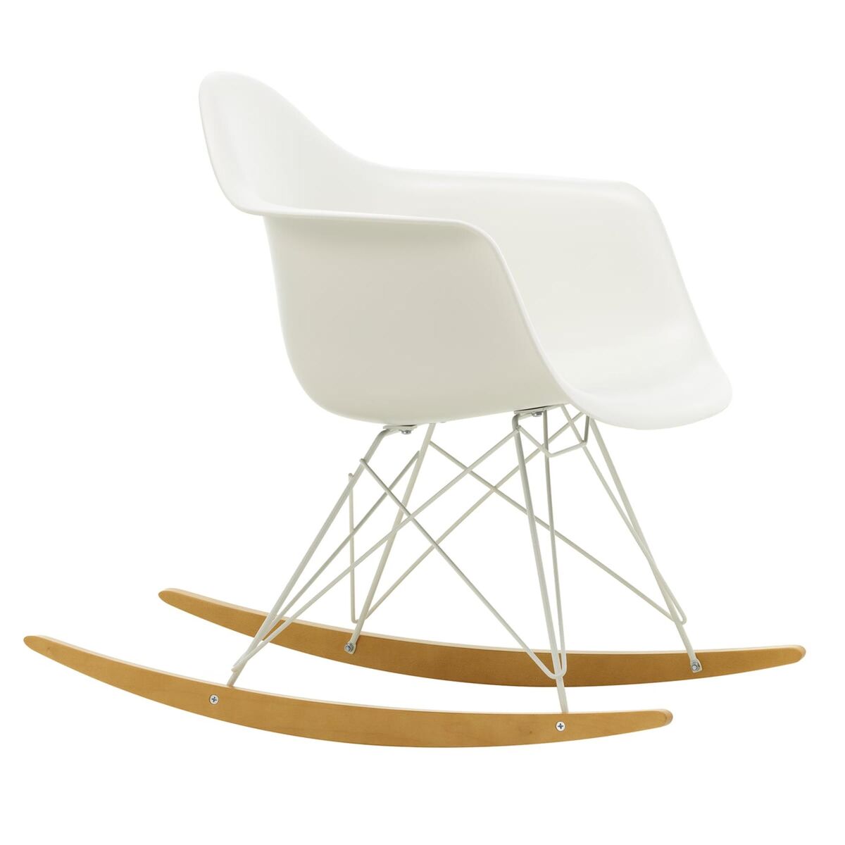Sillón Eames Plastic RAR Blanco/ Arce Dorado