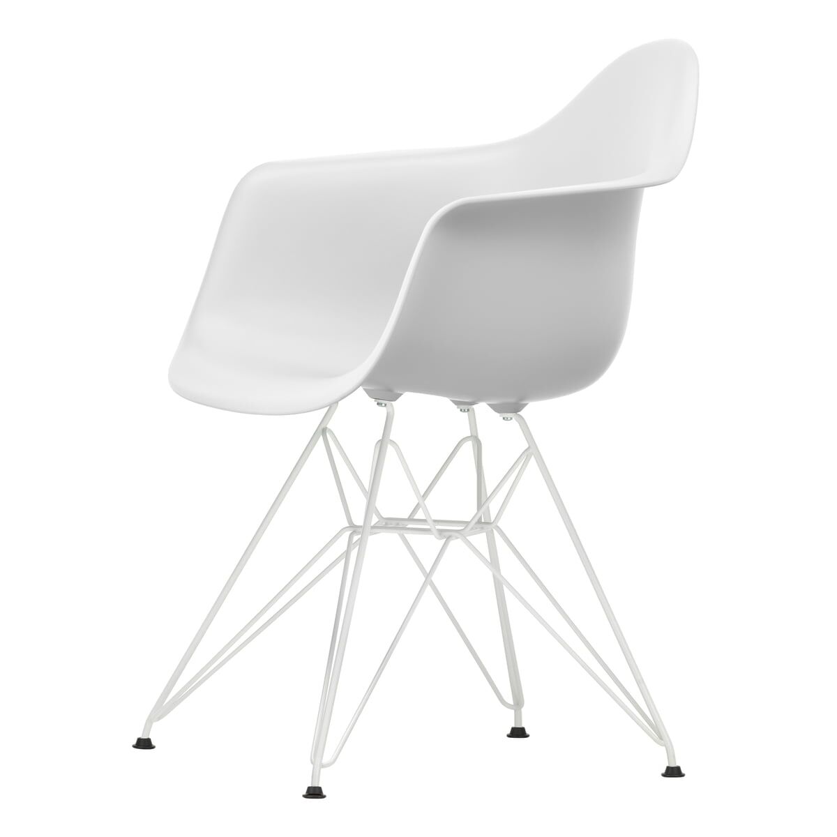 Chaise de Salle à Manger Eames Plastic RE DAR en Coton Blanc/ Blanc