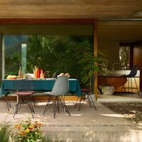 Eames Plastic RE DAR Sedia da Pranzo Blu Mare/ Cromo
