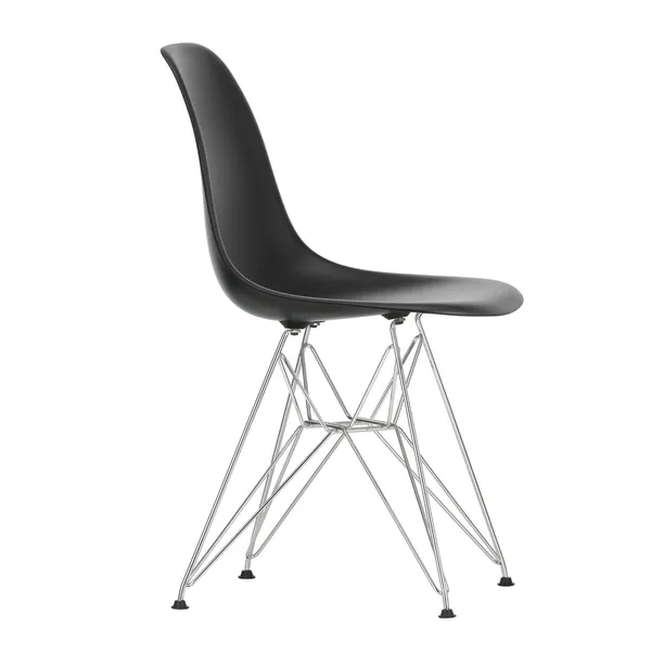 Eames Plastic DSR Dining Chair Deep Schwarz/ Chrom