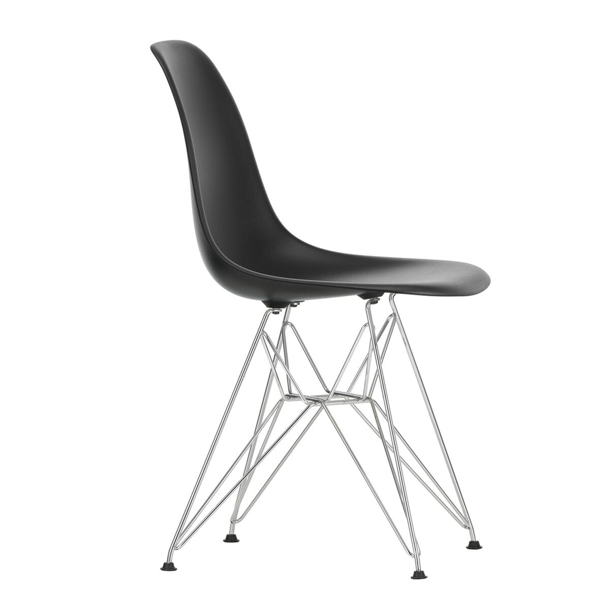 Eames Plastic DSR Dining Chair Deep Black/ Chrome