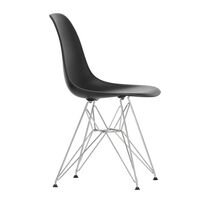 Eames Plastic DSR Dining Chair Deep Black/ Chrome