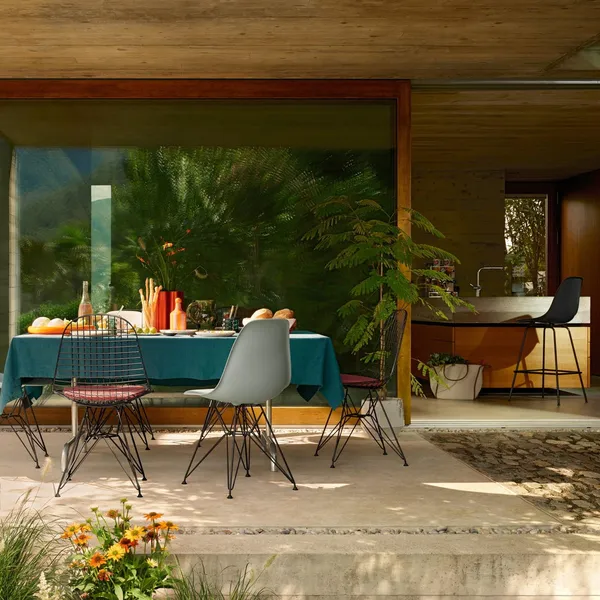 Eames Plastic RE DAR Dining Chair Smaragd/ Chrom