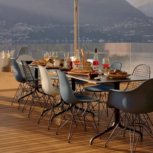 Eames Plastic RE DAR Dining Chair Smaragd/ Chrom
