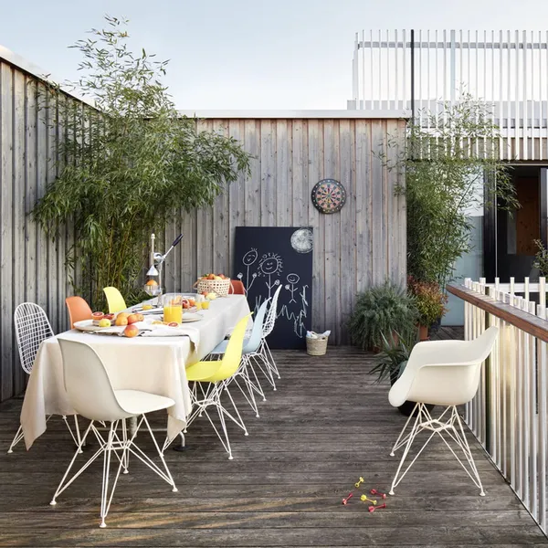 Eames Plastic RE DAR Dining Chair Smaragd/ Chrom