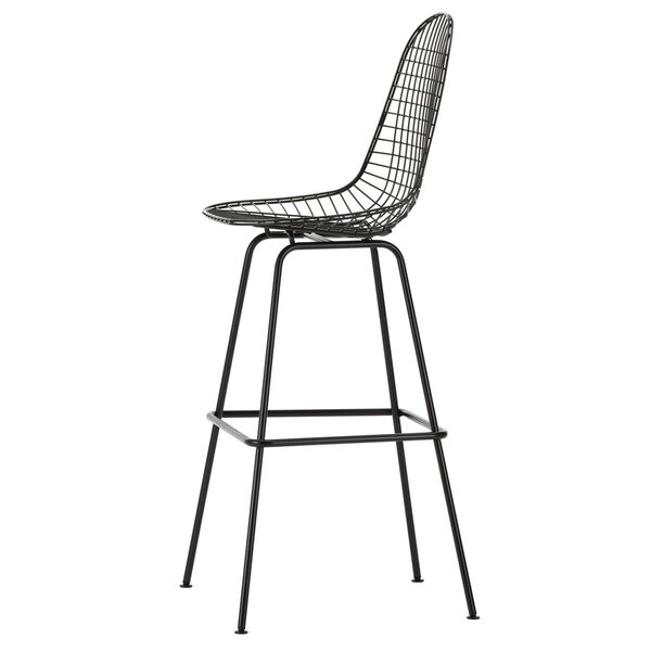 Taburete de bar alto Eames Wire Negro