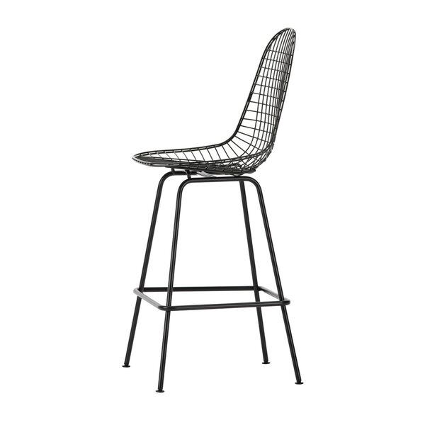 Eames Wire Barhocker, mittelgroß, Schwarz