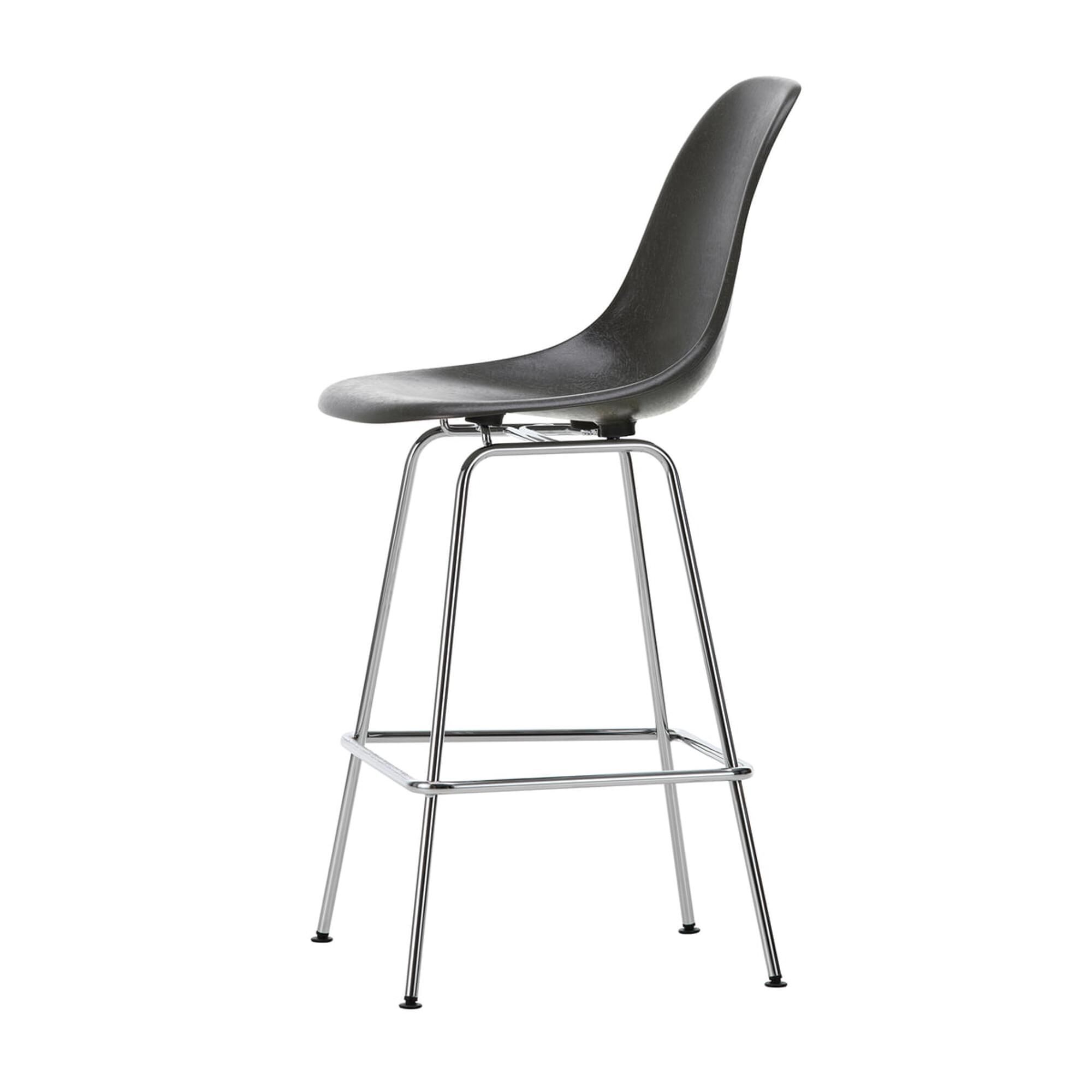 Eames Fiberglass Barstol Medium Elephant Hide Grey/Krom