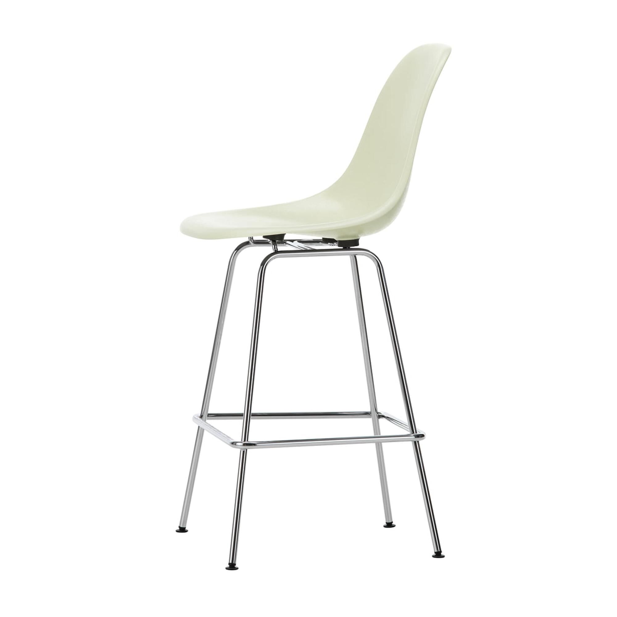 Eames Fiberglass Barstol Medium Parchment/Krom