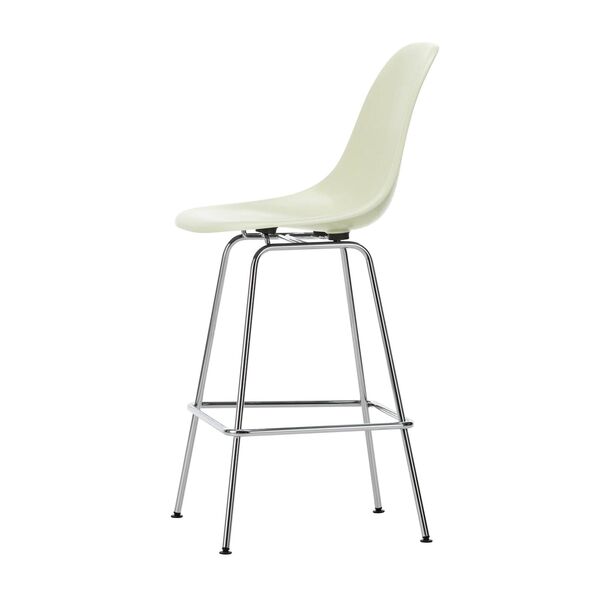 Eames Fiberglass Barhocker Medium Pergament/ Chrom