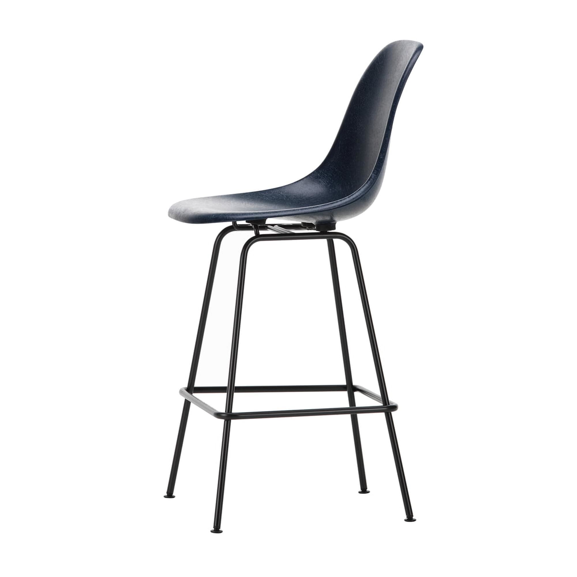 Eames Fiberglass Barstol Medium Navy Blå/Sort