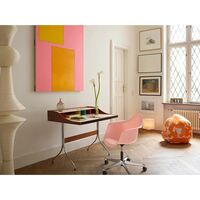 Eames Plastic PACC Kontorstol med Swivel Fuldt Polstret Sort/Hoopsak F60