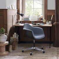 Eames Plastic PACC Kontorstol med Swivel Fuldt Polstret Sort/Hoopsak F60