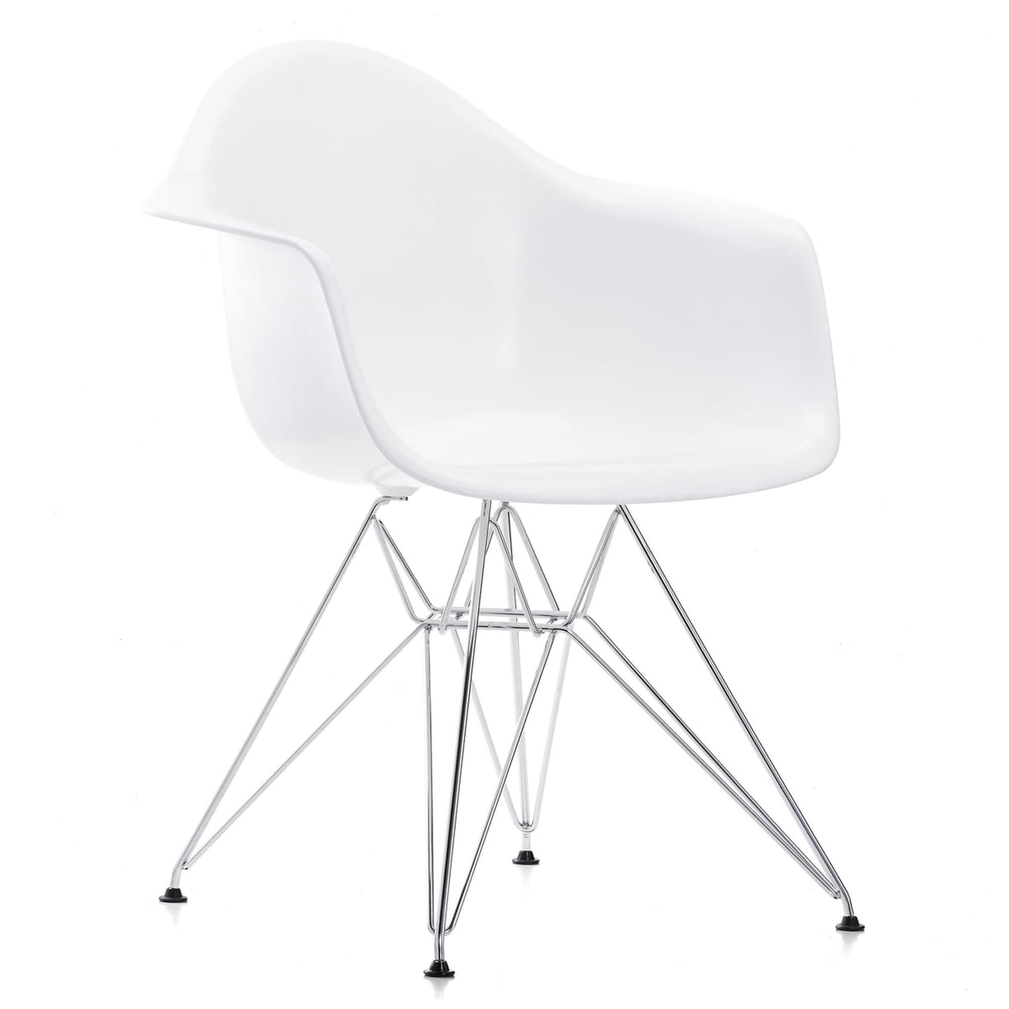 Eames Plastic DAW Dining Chair White/ Golden Maple | AndLight