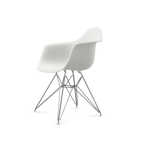 Eames Plastic DAR Dining Chair White/ Chrome | AndLight