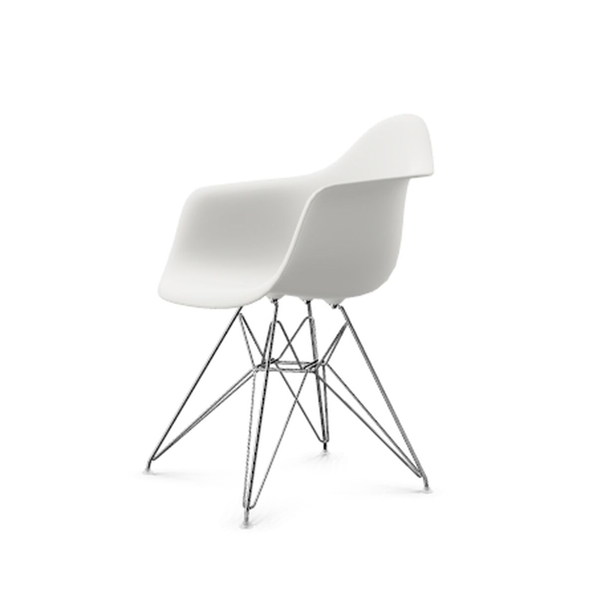 Eames Plastic DAR Dining Chair White/ Chrome | AndLight