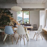 Eames Plastic DSW Dining Chair White/ Golden Maple